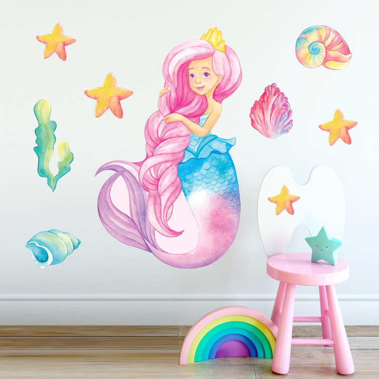 Zoomie Kids Mermaid Wall Sticker Wayfair.co.uk